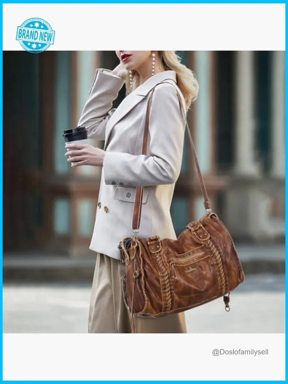 Vegan Leather Hobo Satchel Handbag Large Tote Shoulder Bag Laptop Purse